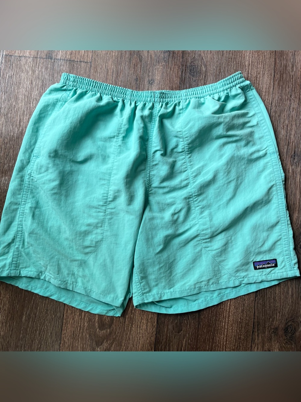 Patagonia baggies nylon 7” seafoam green lined swim trunks shorts large outdoor